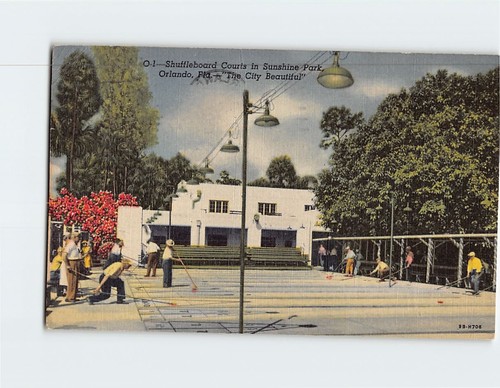 Postcard shuffleboard courts - postcard,